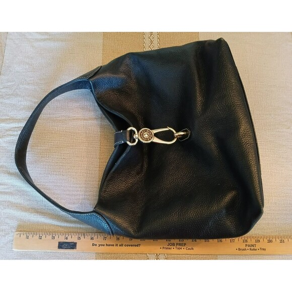 Dooney & Bourke Black Pebble Grain Leather Hobo Logo Lock Shoulder Bag & Wallet - Picture 12 of 16